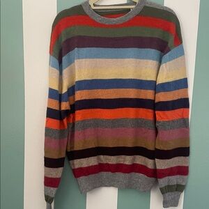 100% Cashmere Multicolor Striped Sweater